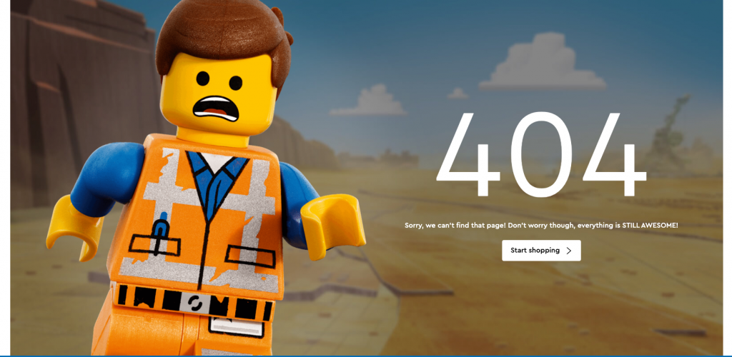 Custom 404 Error Page - Lego